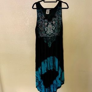 Stylish High Low Black & Teal Dress